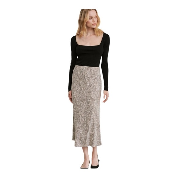 Jenni Kayne Black and Cream Midi Skirt - Picture 1 of 15